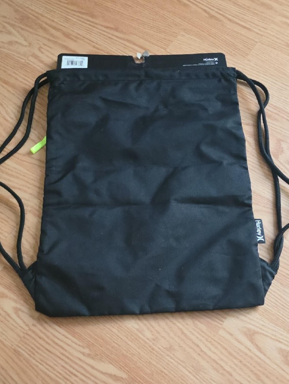 Hurley Black Drawstring Backpack with Multicolor Gradient Logo - Picture 3 of 5